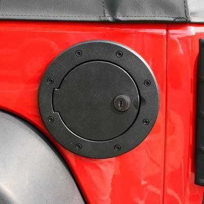 Rugged ridge jeep gas hatch cover 1122903 black lockable jeep wrangler jk