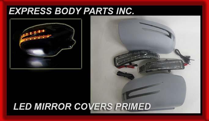 Mercedes w203 c-class primed unpainted mirror covers led 2010 c230 c240 c55