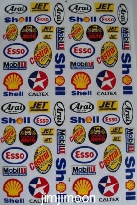 Shell castrol esso mobil 1 moto x helmet sticker decal motocross motorcycle