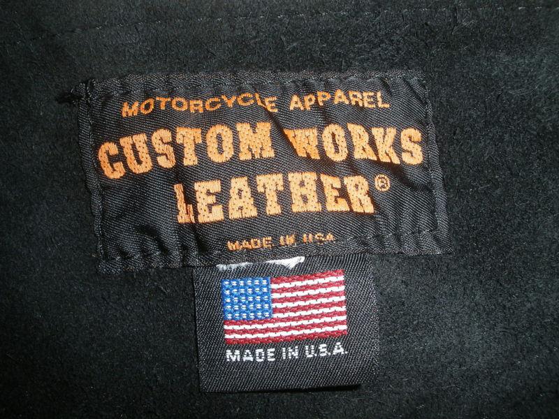 CUSTOM WORKS MOTORCYCLE BIKER riding Leather pants CHAPS USA MADE XS, US $9.99, image 6