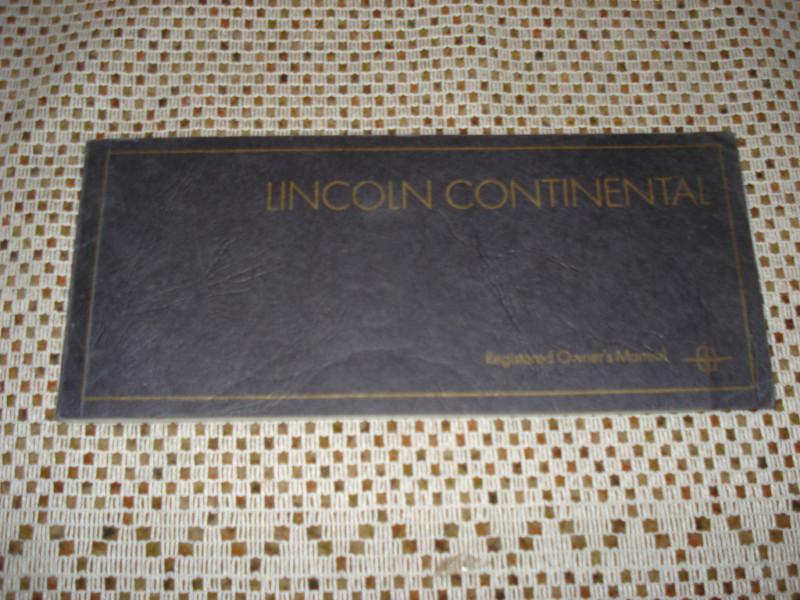 1968 lincoln continental owners manual original rare glovebox book