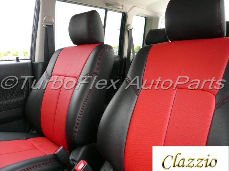 Clazzio Custom Fit Leather Seat Cover Set Black w/ Red Insert Scion FR-S 2013+, US $549.00, image 2