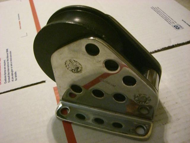 Stainless garhauer halyard lift lead block 3 1/2" aluminum sheaves 3/4" max line