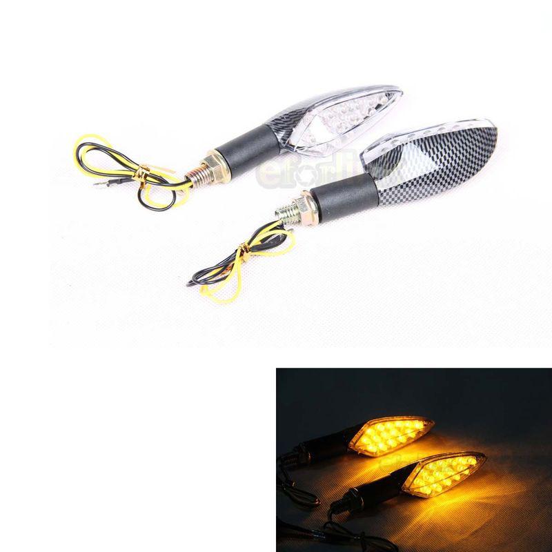 2 x 15 led motorcycle led turn signal lights lamps indicators carbon universal