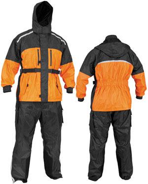River road tempest two piece rainsuit black orange xl/x-large