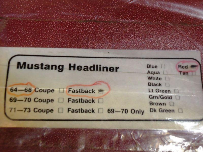 1967-68 mustang fastback headliner