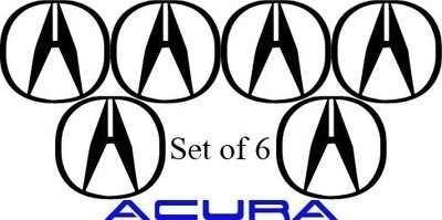 6 acura wheel center cap vinyl decal sticker. choose from 12 colors!!!