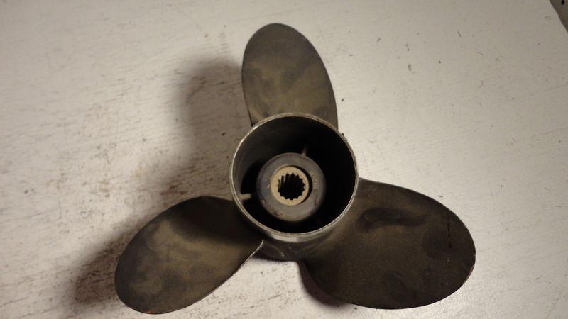 Used johnson/evinerude stainless steel propeller 13x23 ss outboard boat prop
