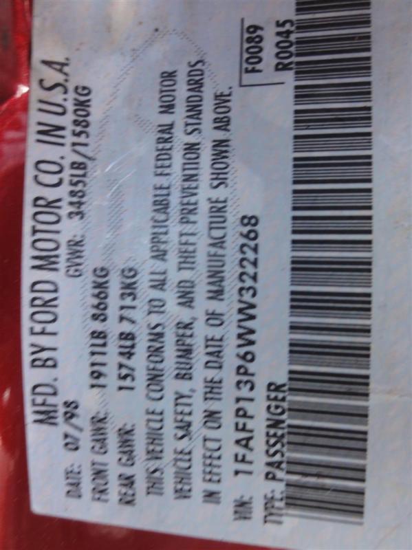 91-97 98 99 00 01 02 escort starter motor exc. cpe id f0cf-11000-ba