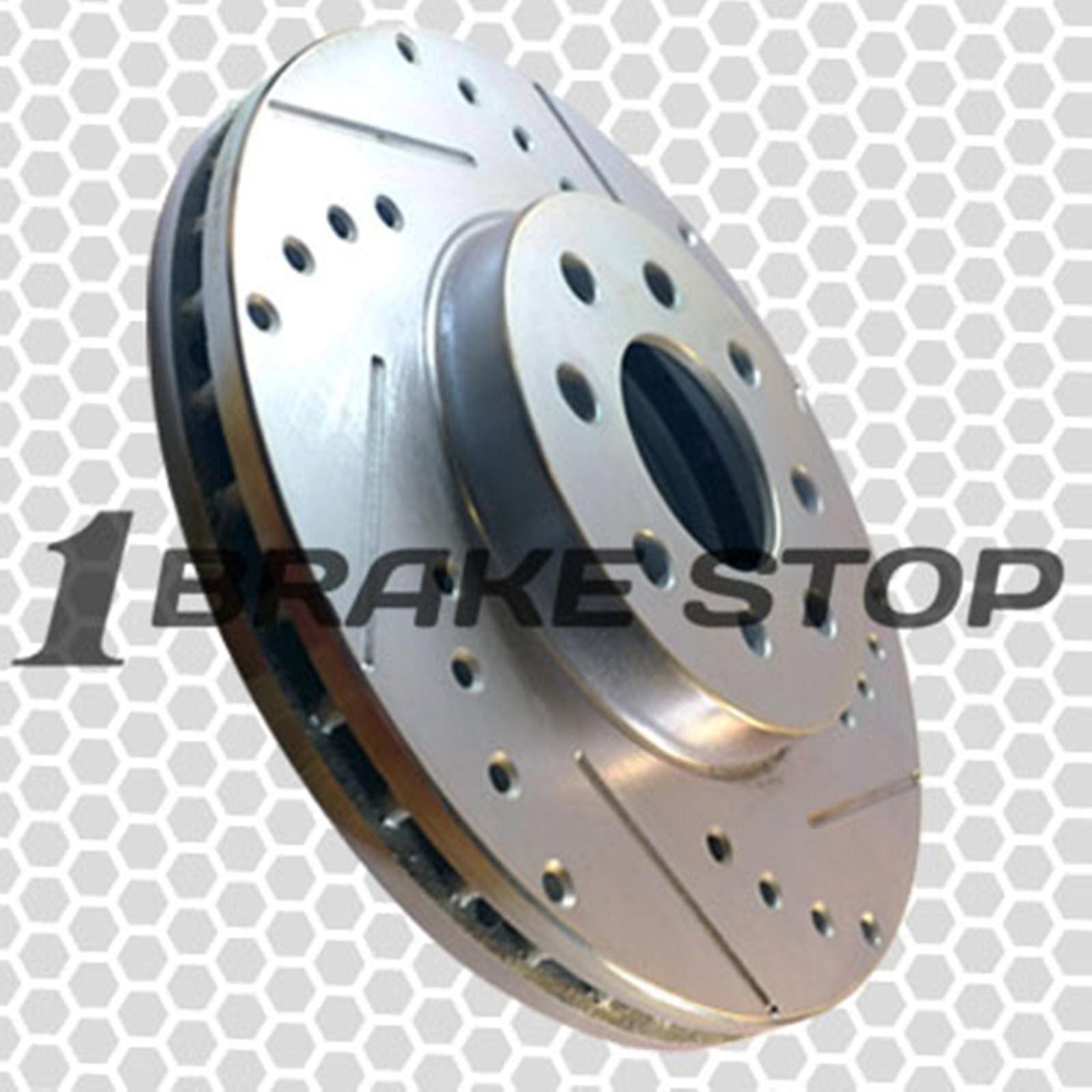 [2 front+2 rear] performance drilled/slotted brake rotors & ceramic (ah1064)