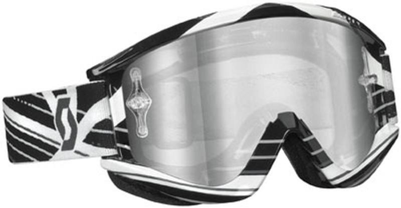 Scott recoil xi pro w/ silver chrome works lens goggles,grid locke black/white