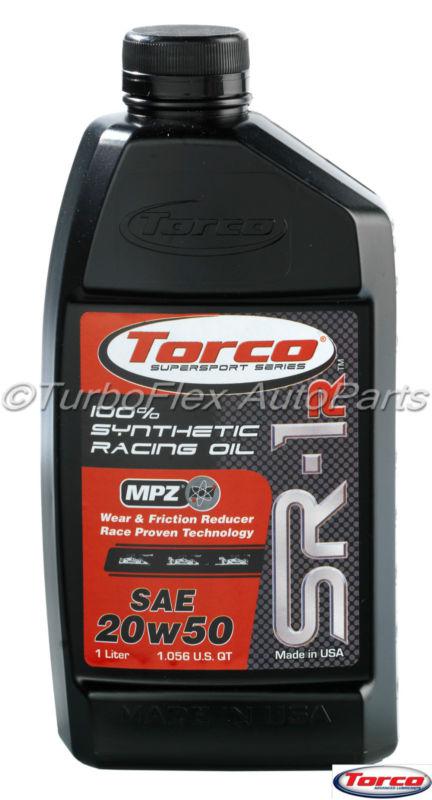 Torco oil sr-1r 20w50 racing synthetic engine oil 6 bottles x 1l 
