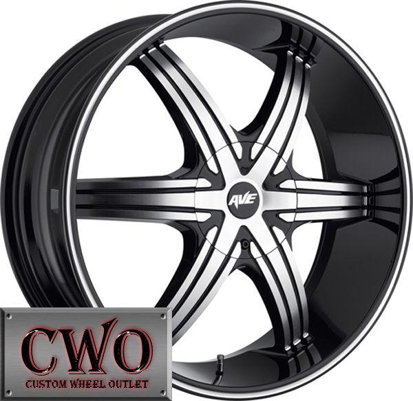 22 black avenue a606 wheels rims 5x110/5x115 5 lug hhr malibu cts grand am prix