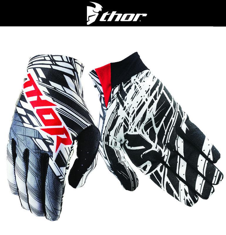 Thor void urban black white red dirt bike gloves motocross mx atv 2014