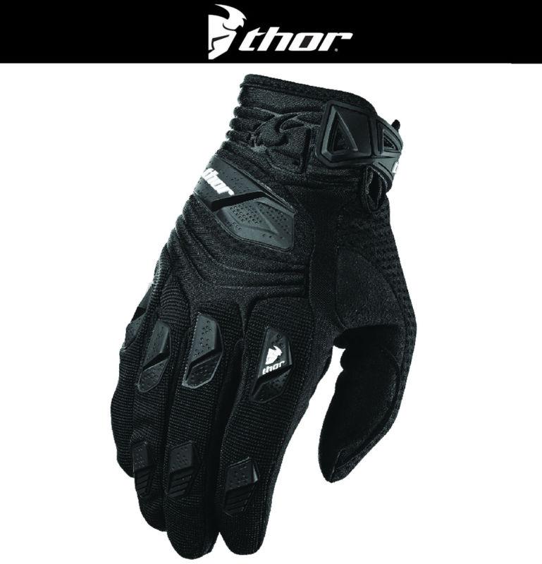 Thor deflector black dirt bike gloves motocross mx atv 2014