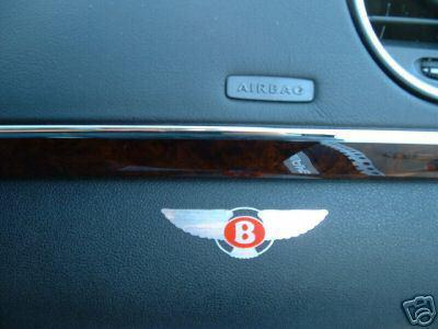 (2) dashboard badge decal *bentley logo*