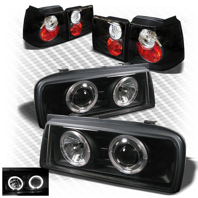 Find 9095 CORRADO BLACK HALO PROJECTOR HEADLIGHTS + ALTEZZA STYLE TAIL