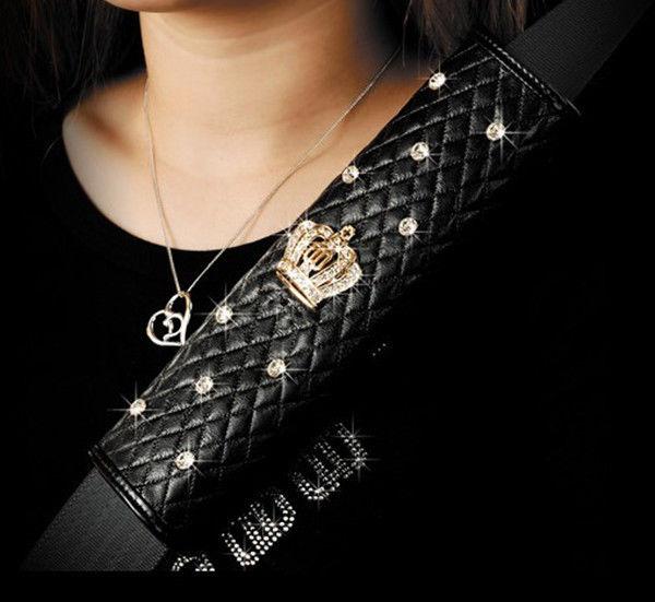 Luxury Car Seat Belt Pad Crown Safety Seat Belt Shoulder Pads Cover Comforable, US $24.99, image 4