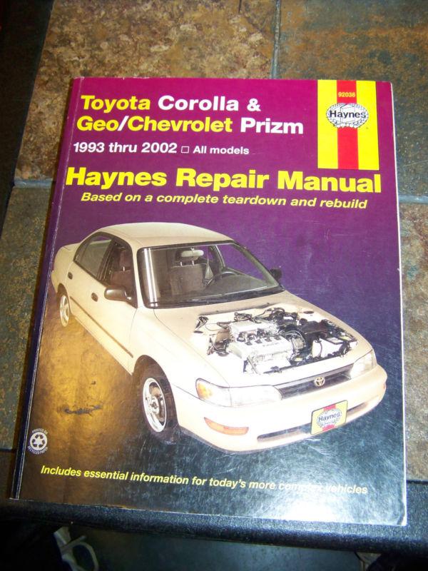 Automotive  repair manual, toyota & geo/chevrolet prizm