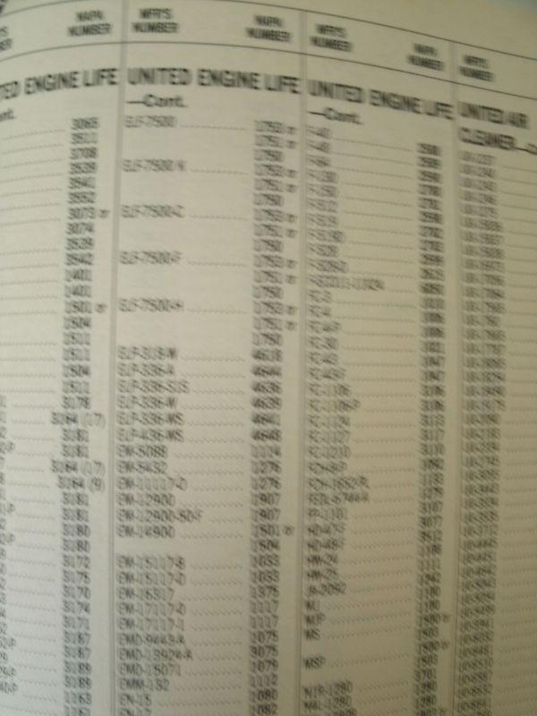 1987 Napa Filters Master Catalog - oil, air, fuel, emission control 608 pages, US $14.99, image 7