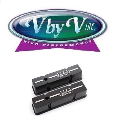 Edelbrock 41643 racing die-cast aluminum valve covers each