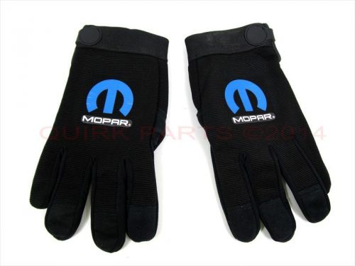 Mopar mechanic tech work gloves black with blue &#034;mopar&#034; logo extra large