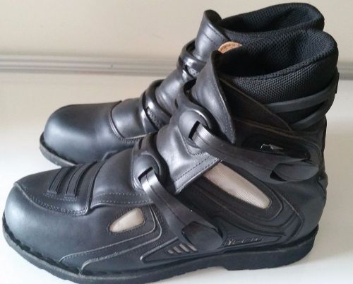 Men's icon motorhead stealth black leather motorcycle riding boots size 12