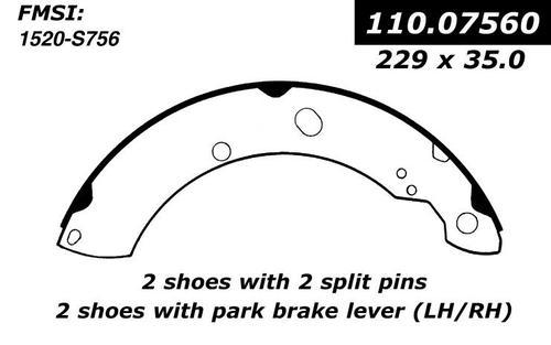 Centric 111.07560 brake pad or shoe, rear-new brake shoe-preferred