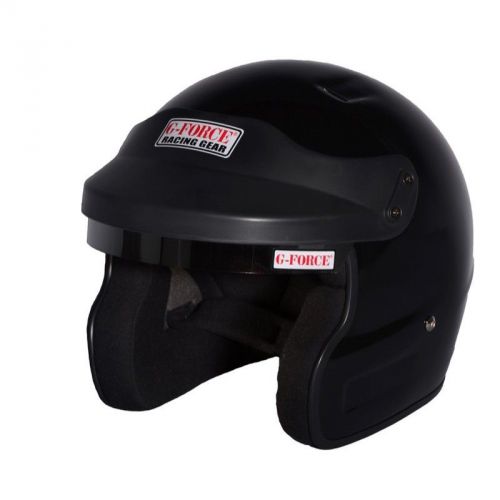 Gforce racing gear medium pro phenom open face black sa-2010 helmet 3021medbk