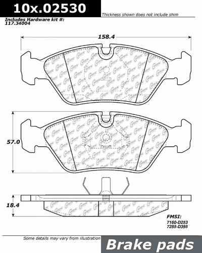 Centric 100.02530 brake pad or shoe, front-oe formula brake pads w/hardware