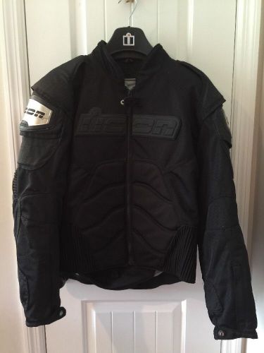 Icon motorcycle jacket with zip in liner men's size xl titanium textile