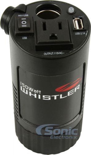 Whistler xp150i 150-watt high surge cup holder dc-ac power inverter + usb port