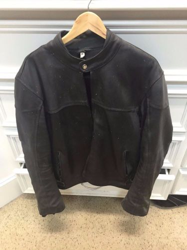 Men's real leather genuine leather motorcycle jacket size 46.. detachable lining