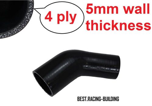 Black 3.5(3 1/2)-4&#034; 45 degree silicone hose reducer turbo 89-102mm coupler pipe