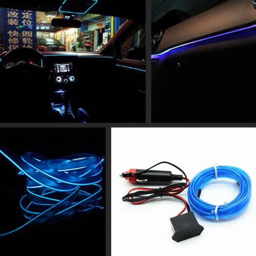 6.5ft 12v el wire blue cold light lamp neon lamp car atmosphere lights decor