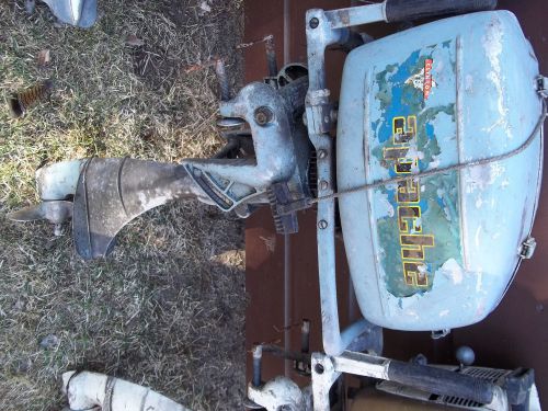 Vintage 1960's j-9 clinton apache outboard boat motor lite blue 18-14-9-7-7