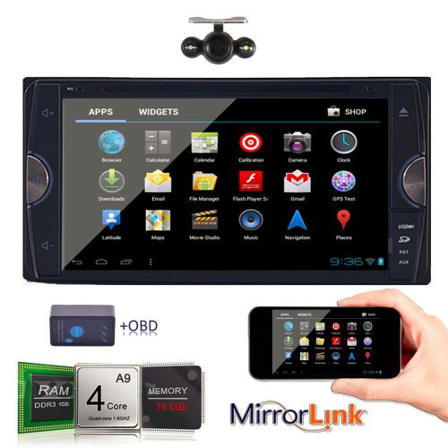 8" 2din quad-core android 4.4 car dvd player gps nav+obd2+cam for toyota prius