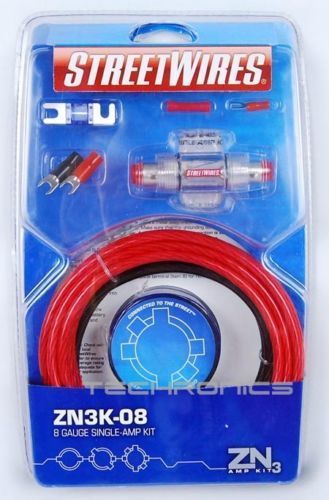 Street wires zn3k-08 8 gauge single complete installation kit for amplifier