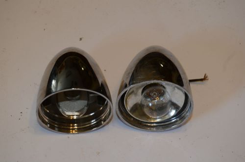 Pair bullet style dot d 99 sae turn signal housing bezel (as is)