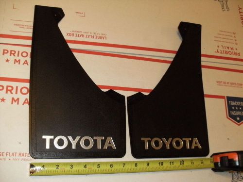 Vintage nos toyota splash gaurds mud flaps black chrome logo celica hilux etc
