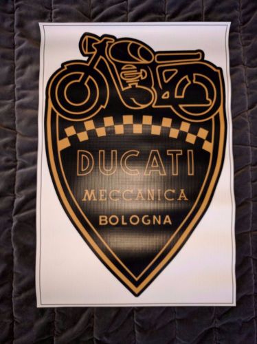 Ducati meccanica black &amp; gold banner 20"1/4 x 35"