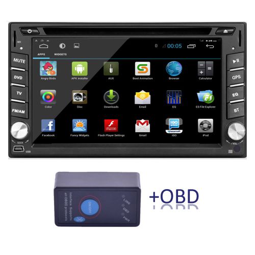 Android 4.4 os 6.2" 2din built-in 3g wifi gps car dvd player bt radio ipod+obd2