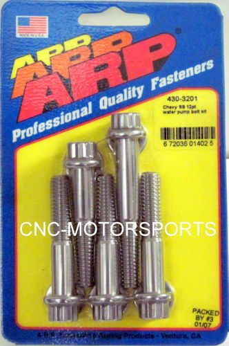 Arp water pump bolt kit 430-3201 chevy all v8 long pump stainless 300