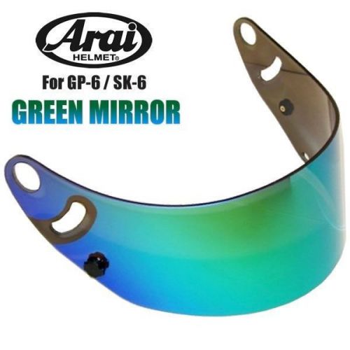New arai genuine visor mirrored finish green to suit gp-6s,gp-6,sk-6 helmets
