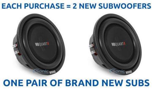 2) mb quart ds1-204 400w 8" dual 4-ohm shallow mount car subwoofers