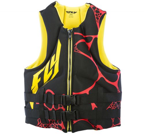 Fly racing men's neoprene life vest black/yellow/red