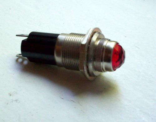 Red curved lens dash gauge panel light hot rod rat nos 5/8&#034; rare dialco
