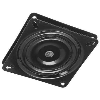 6 inch square seat swivel base black powder coated steel nylon bearings