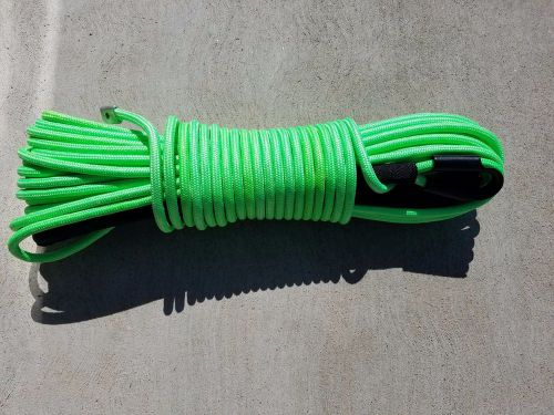 7/16" x 100' green synthetic winch line cable rope30000+ lbs with rock guard
