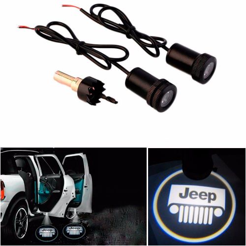 Led projector logo emblem symbol sign badge under door step courtesy light jeep
